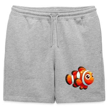 Poisson-clown - Short de survêtement homme premium - gris chiné - Devant - AI Model Male 178 light (178cm)