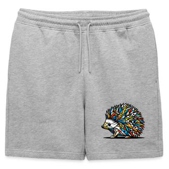 Hedgehog - Mens' Premium Organic Sweatshorts - heather grey - Front - AI Model Male 178 light (178cm)