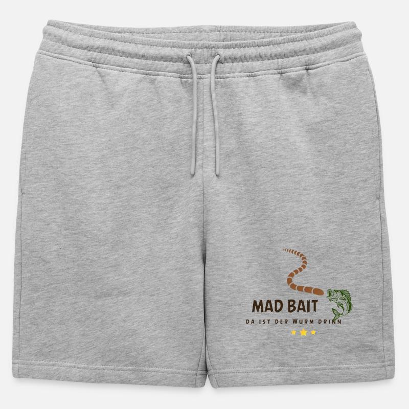 Mad Bait: Wurm im Köder - Männer Premium Organic Sweatshorts - Grau meliert