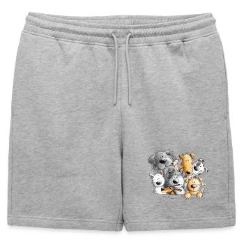 Dog poop dog pack - Mens' Premium Organic Sweatshorts - heather grey - Front - AI Model Male 178 light (178cm)