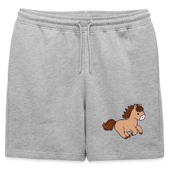 Cheval - Short de survêtement homme premium - gris chiné - Devant - AI Model Male 178 light (178cm)