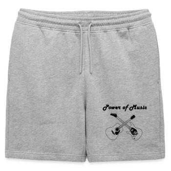 Le pouvoir de la musique noir - Short de survêtement homme premium - gris chiné - Devant - AI Model Male 178 light (178cm)