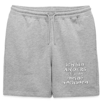 Je suis différent, j’aime mes voisins - Short de survêtement homme premium - gris chiné - Devant - AI Model Male 178 light (178cm)