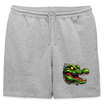 Alligator Crocodile - Short de survêtement homme premium - gris chiné - Devant - AI Model Male 178 light (178cm)