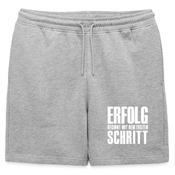 Mot du succès pour le fondateur, l’entrepreneur, la startup - Short de survêtement homme premium - gris chiné - Devant - AI Model Male 178 light (178cm)