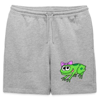 Grenouille Fille Dame - Short de survêtement homme premium - gris chiné - Devant - AI Model Male 178 light (178cm)
