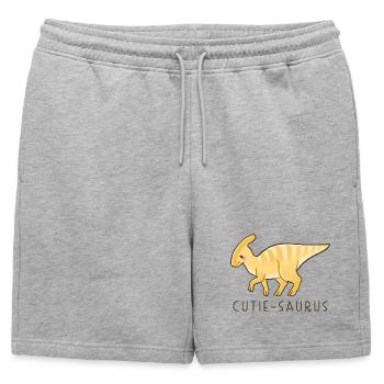 Mignon Dino Cutie-Saurus - Short de survêtement homme premium - gris chiné - Devant - AI Model Male 178 light (178cm)
