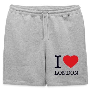 J’ADORE LONDRES - Short de survêtement homme premium - gris chiné - Devant - AI Model Male 178 light (178cm)