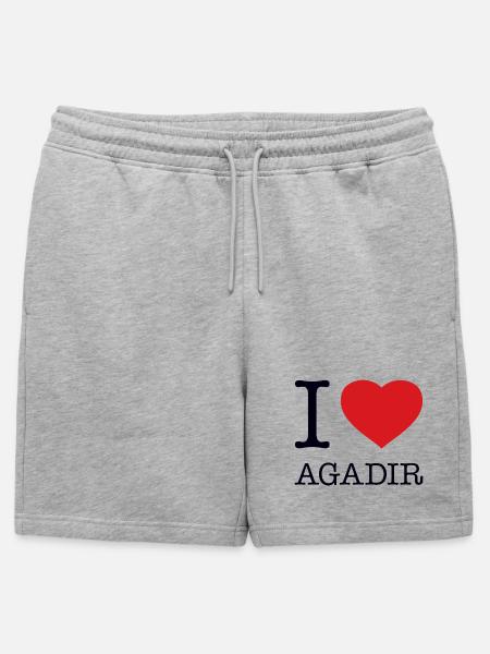 J’ADORE AGADIR - Short de survêtement homme premium - gris chiné