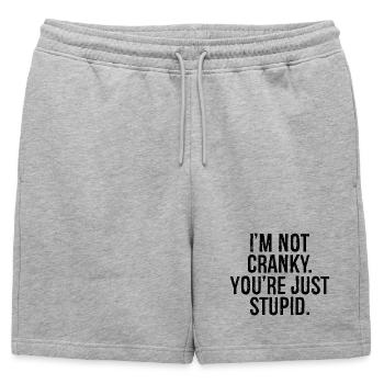 Je ne suis pas , tu es juste stupide - Short de survêtement homme premium - gris chiné - Devant - AI Model Male 178 light (178cm)