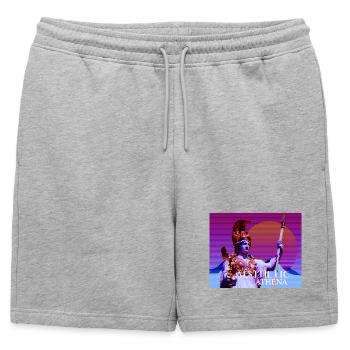 Déesse stylisée abstraite Athéna - Short de survêtement homme premium - gris chiné - Devant - AI Model Male 178 light (178cm)