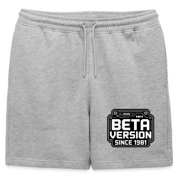 Conception de logo Retro Tech - Short de survêtement homme premium - gris chiné - Devant - AI Model Male 178 light (178cm)