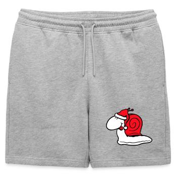 Escargot Père Noël Noël Chapeau Cadeau - Short de survêtement homme premium - gris chiné - Devant - AI Model Male 178 light (178cm)