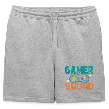 GAMER Squad - Mens' Premium Organic Sweatshorts - heather grey - Front - AI Model Male 178 light (178cm)
