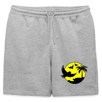Paradise Island Birds - Mens' Premium Organic Sweatshorts - heather grey - Front - AI Model Male 178 light (178cm)