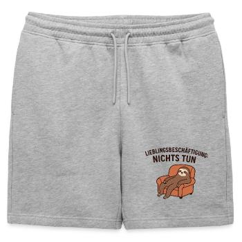 Favorite pastime Don't do - Mens' Premium Organic Sweatshorts - heather grey - Front - AI Model Male 178 light (178cm)