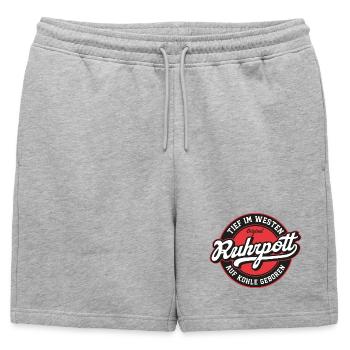 Ruhrpott Original Kreis Logo - Mens' Premium Organic Sweatshorts - heather grey - Front - AI Model Male 178 light (178cm)