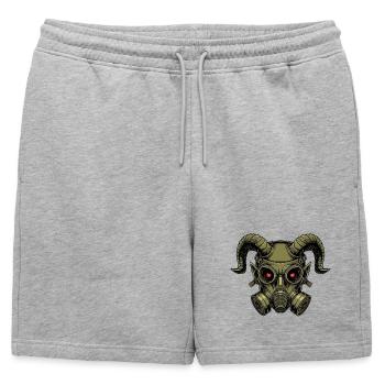 Diabolique Démon Masque Halloween Effrayant Gothique - Short de survêtement homme premium - gris chiné - Devant - AI Model Male 178 light (178cm)