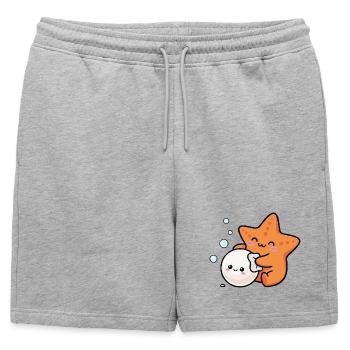 Poli étoile de mer perle - Short de survêtement homme premium - gris chiné - Devant - AI Model Male 178 light (178cm)
