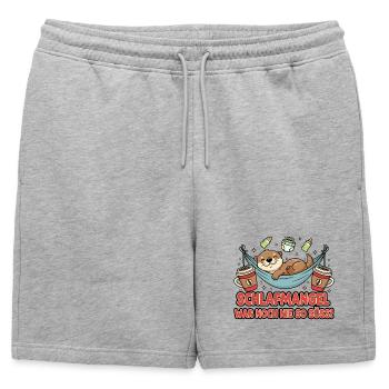 Ange loutre endormi dans un hamac - Short de survêtement homme premium - gris chiné - Devant - AI Model Male 178 light (178cm)