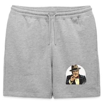 Index vintage de gangster (je te veux !) - Short de survêtement homme premium - gris chiné - Devant - AI Model Male 178 light (178cm)