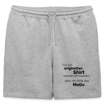 Motive - Mens' Premium Organic Sweatshorts - heather grey - Front - AI Model Male 178 light (178cm)