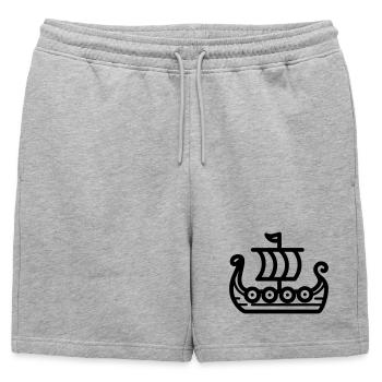 Bateau Viking - Short de survêtement homme premium - gris chiné - Devant - AI Model Male 178 light (178cm)