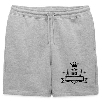 50 Years - Anniversary - Gift Idea - Mens' Premium Organic Sweatshorts - heather grey - Front - AI Model Male 178 light (178cm)
