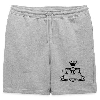 70 Years - Birthday - Anniversary - Mens' Premium Organic Sweatshorts - heather grey - Front - AI Model Male 178 light (178cm)
