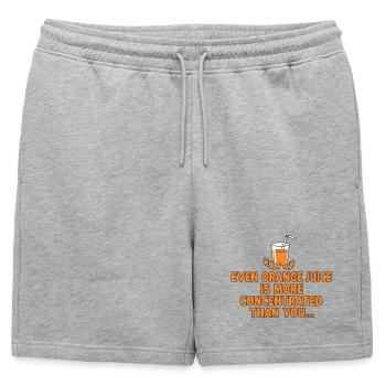 Concentration de jus d’orange, drôle de dicton. - Short de survêtement homme premium - gris chiné - Devant - AI Model Male 178 light (178cm)