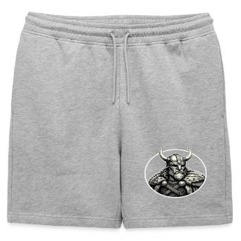 Viking Viking Legend Sailor Odin Raven Fighter - Mens' Premium Organic Sweatshorts - heather grey - Front - AI Model Male 178 light (178cm)