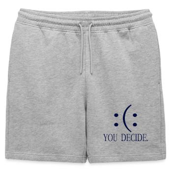 Heureux et triste - Short de survêtement homme premium - gris chiné - Devant - AI Model Male 178 light (178cm)