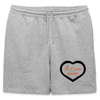 Cœur je t'aime mamie - Short de survêtement homme premium - gris chiné - Devant - AI Model Male 178 light (178cm)