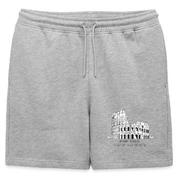 Colosseum of Rome sketch black white - Mens' Premium Organic Sweatshorts - heather grey - Front - AI Model Male 178 light (178cm)
