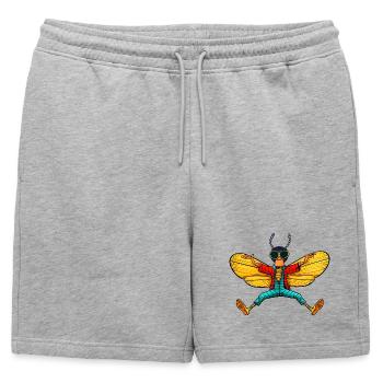Flying Yoga - Mens' Premium Organic Sweatshorts - heather grey - Front - AI Model Male 178 light (178cm)