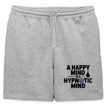 Hypnotist A Happy Mind Is A Hypnotic Mind Pro  - Mens' Premium Organic Sweatshorts - heather grey - Front - AI Model Male 178 light (178cm)