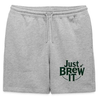 Just Brew It Logo Tee - Short de survêtement homme premium - gris chiné - Devant - AI Model Male 178 light (178cm)