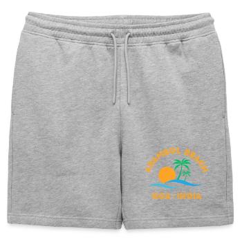 Plage d’Arambol Goa, Inde Palmier Couchant - Short de survêtement homme premium - gris chiné - Devant - AI Model Male 178 light (178cm)