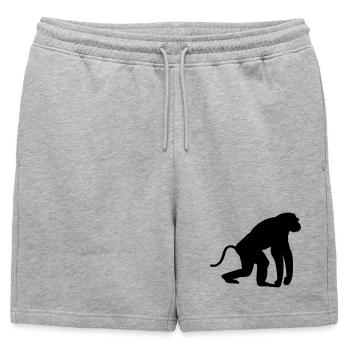 Singe - Short de survêtement homme premium - gris chiné - Devant - AI Model Male 178 light (178cm)
