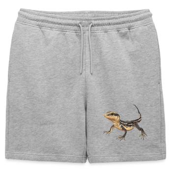 Lézard des lézards - Short de survêtement homme premium - gris chiné - Devant - AI Model Male 178 light (178cm)