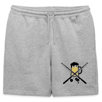 Cannes à pêche Chope de bière Armoiries - Short de survêtement homme premium - gris chiné - Devant - AI Model Male 178 light (178cm)