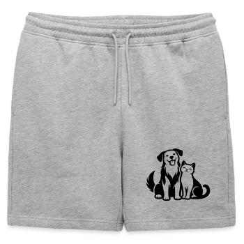 Animaux - Short de survêtement homme premium - gris chiné - Devant - AI Model Male 178 light (178cm)