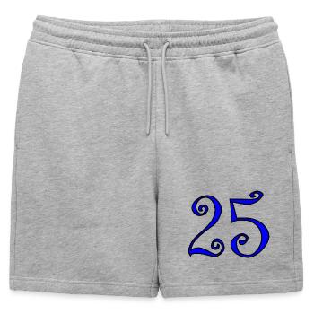 25. 25 ANS. 25e ANNIVERSAIRE. ANNIVERSAIRE 25 ANS. - Short de survêtement homme premium - gris chiné - Devant - AI Model Male 178 light (178cm)