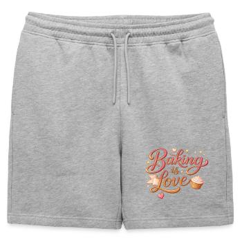 La pâtisserie, c’est aimer la pâtisserie, dire design - Short de survêtement homme premium - gris chiné - Devant - AI Model Male 178 light (178cm)