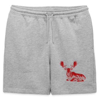 Élan - Short de survêtement homme premium - gris chiné - Devant - AI Model Male 178 light (178cm)