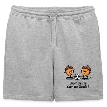 JOUER DANS LA COUR DES GLANDS - humour enfant - Short de survêtement homme premium - gris chiné - Devant - AI Model Male 178 light (178cm)