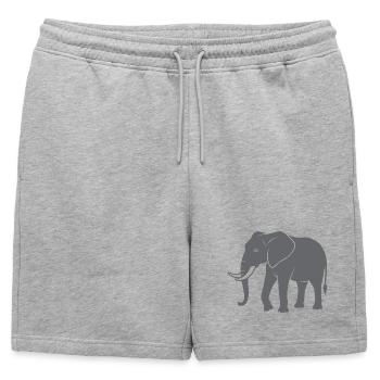 Éléphant - Short de survêtement homme premium - gris chiné - Devant - AI Model Male 178 light (178cm)