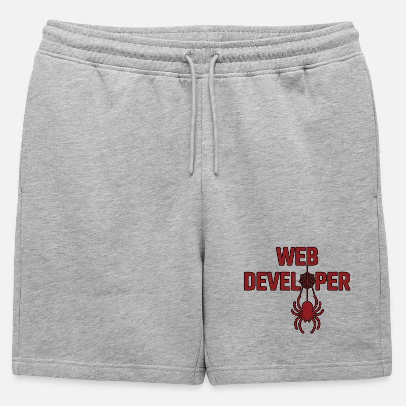 Web Developer Spider Logo Shirt - Mens' Premium Organic Sweatshorts - heather grey