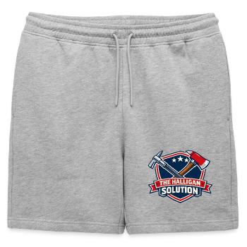 Graphisme de bouclier de solution Halligan - Short de survêtement homme premium - gris chiné - Devant - AI Model Male 178 light (178cm)