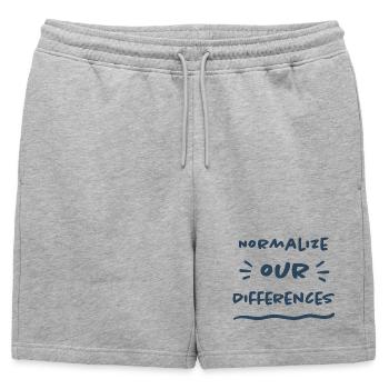 Normalize our Differences - Inclusion - Mens' Premium Organic Sweatshorts - heather grey - Front - AI Model Male 178 light (178cm)